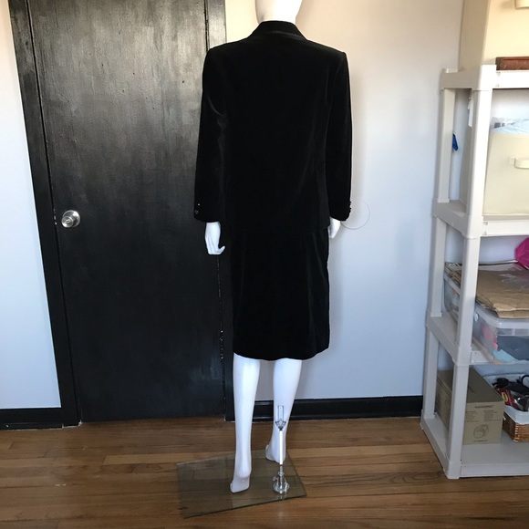 Celine Vintage Velvet 2 Piece Blazer Skirt Suit - Picture 7 of 8